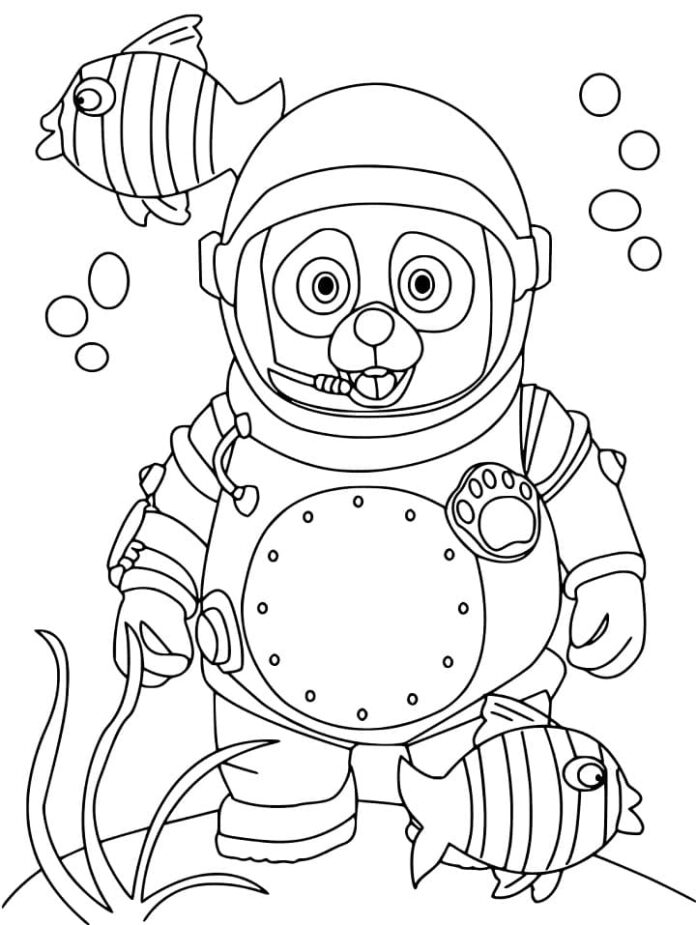 Coloring book Oso dives to print