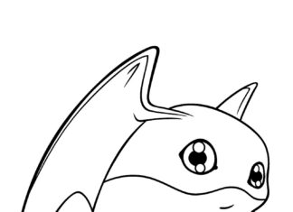 Nyomtatható Patamon színezőkönyv Digimonokkal
