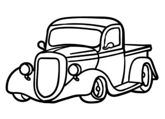 Printable Pick Up Hot Rod Coloring Book