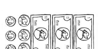Printable Colouring Book Money and Coins