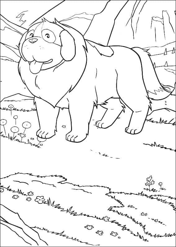Livre de coloriage imprimable sur le chien de berger St. Bernard