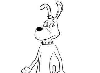 Omaľovánka Pes z karikatúry Mozog na tlač