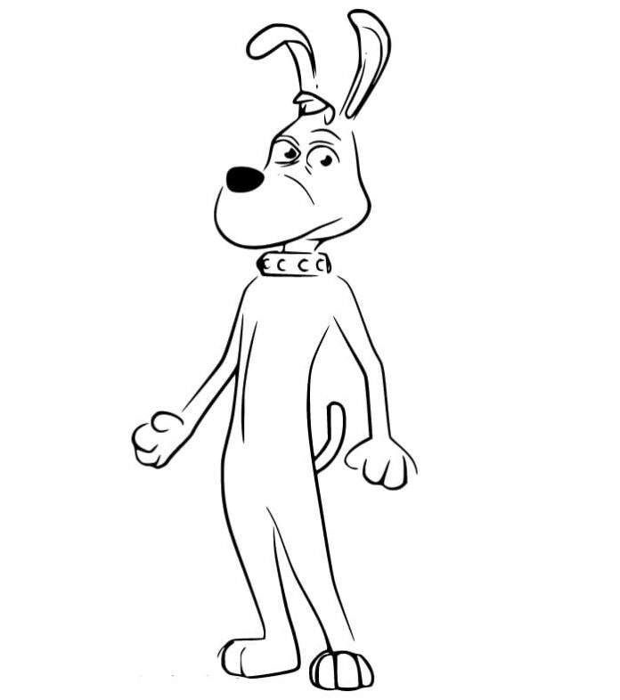 Malebog Hund fra tegneserien Brain til udskrivning