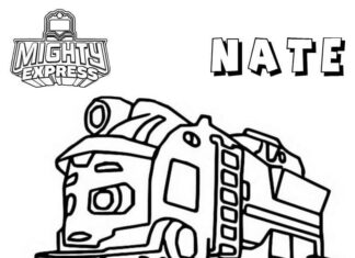 Livre à colorier imprimable Trains et locomotives de Mighty Express