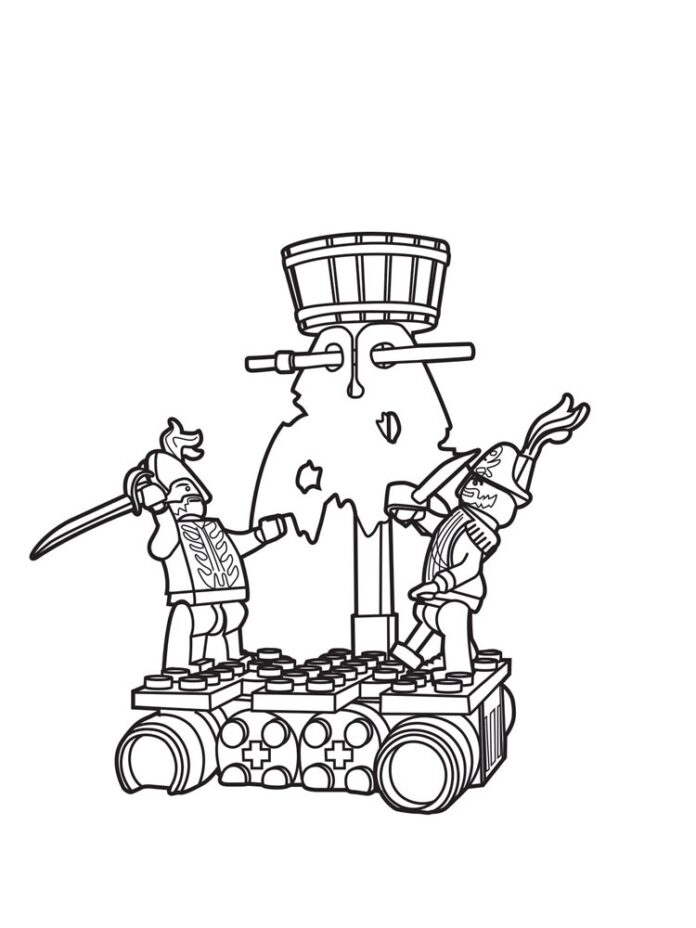 Printable Lego Pirate Duel Coloring Book