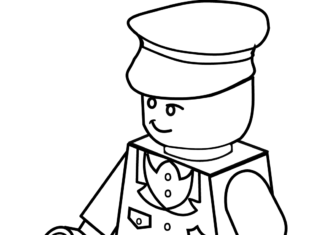 Lego Policeman Färgbok att skriva ut