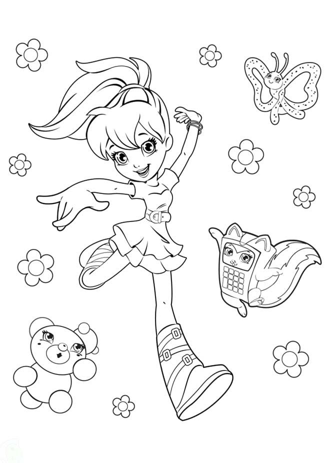 Polly Pocket and friends printable coloring book