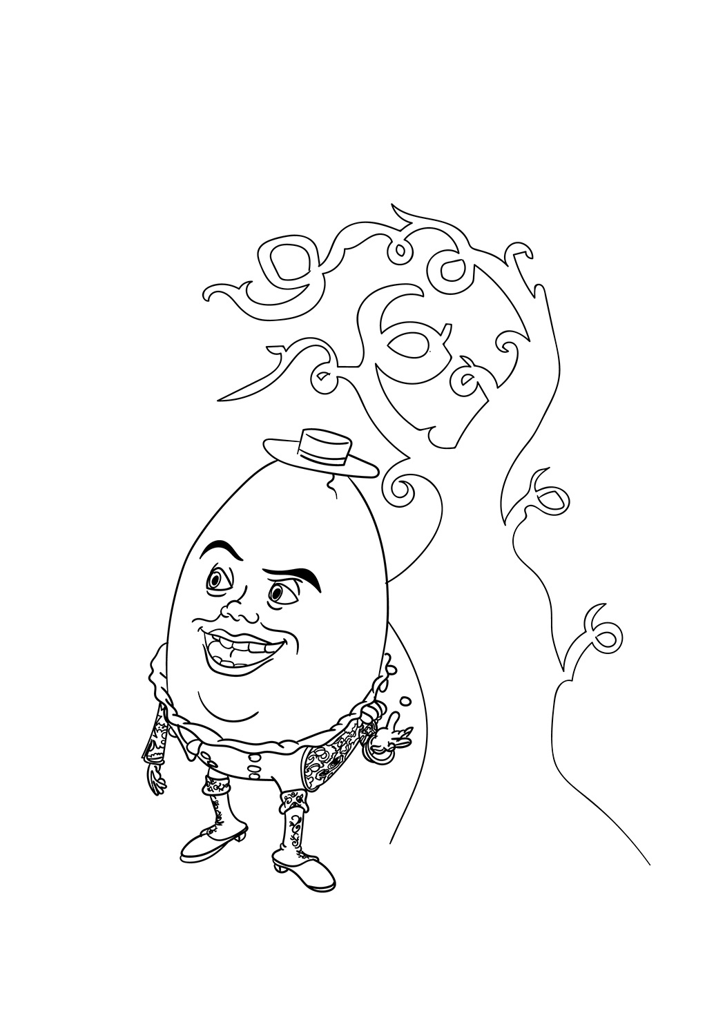 Alexander Humpty Dumpty character coloring book to print and online