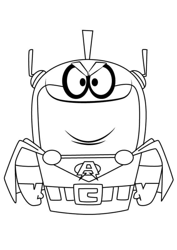 Printable Atomic Puppet Character Coloring Book