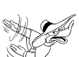 Nyomtatható Darkwing Duck karakter színezőkönyv