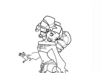 Nyomtatható Urie Girl karakter színező könyv