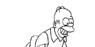 Livre de coloriage du personnage Homer Simpson du dessin animé