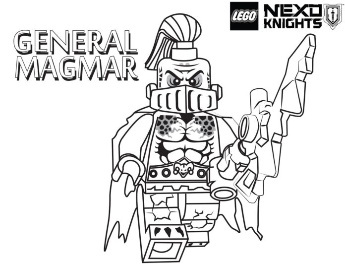 Livre à colorier imprimable sur les personnages de Lego Magmar Knight