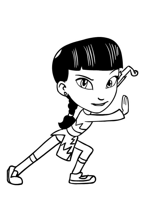 Livre de coloriage imprimable du personnage Mei de Kody Kapow