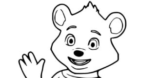 Nyomtatható színezőkönyv Character Bear Jack A karakter Bear A