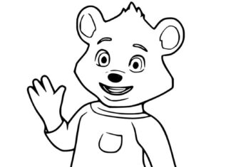 Färgbok att skriva ut karaktär Bear Bear Jack A