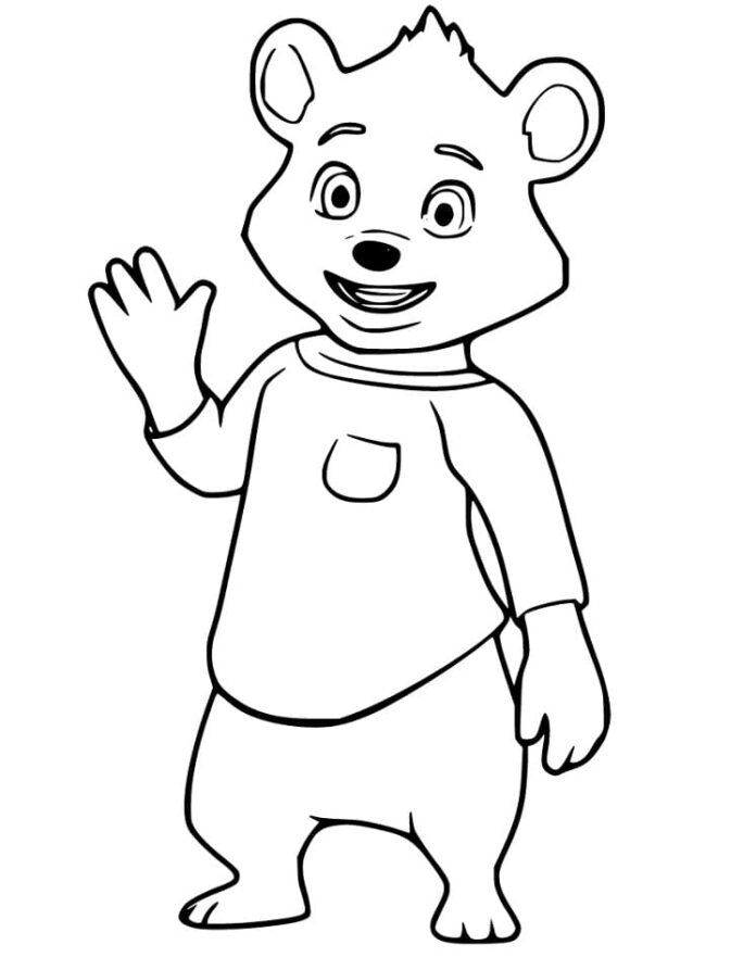 Livro para colorir o Urso de personagens Jack A para imprimir