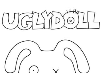 Libro para colorear del personaje Buey de UglyDolls