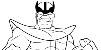 Malbuch Charakter Thanos zum Ausdrucken