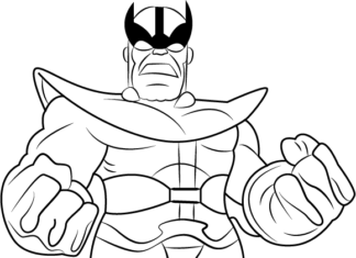 Nyomtatható színezőkönyv Thanos karaktere