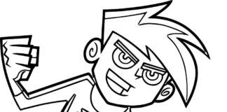 Livro para colorir Personagem de Danny Phantom para imprimir