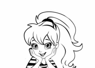 Kreslená postavička Polly Pocket na vyfarbenie pre dievčatá