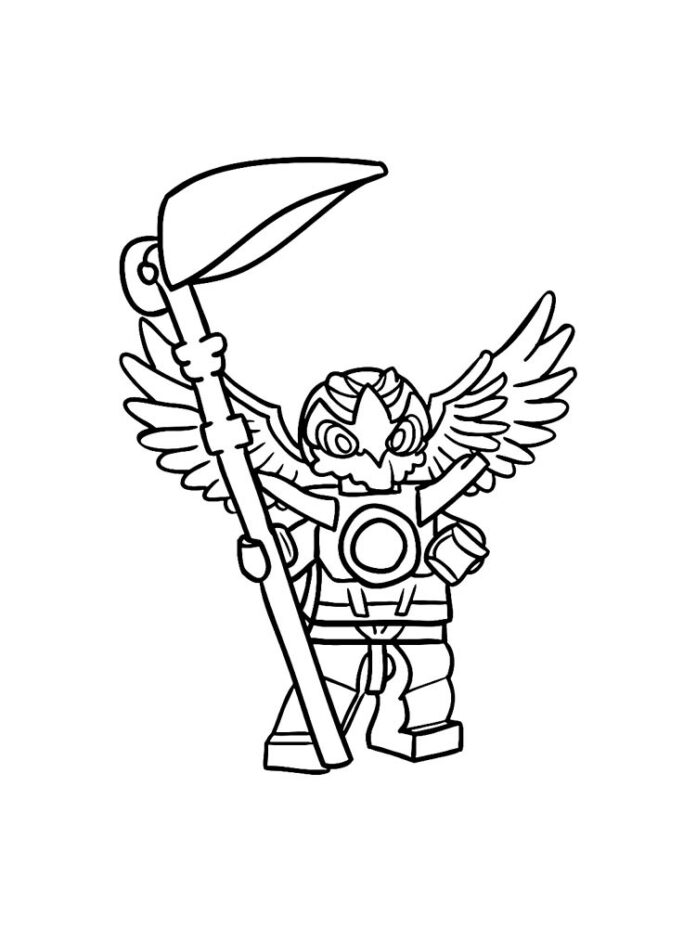 Printable Lego Chima character with wings coloring book