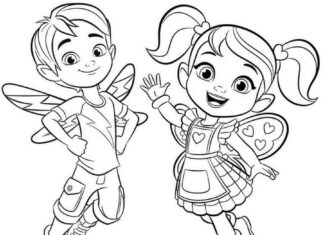 Coloring Book Characters Jasper and Cricket to Print
