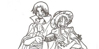 Coloring Book Luffy and Shanks Characters to Print