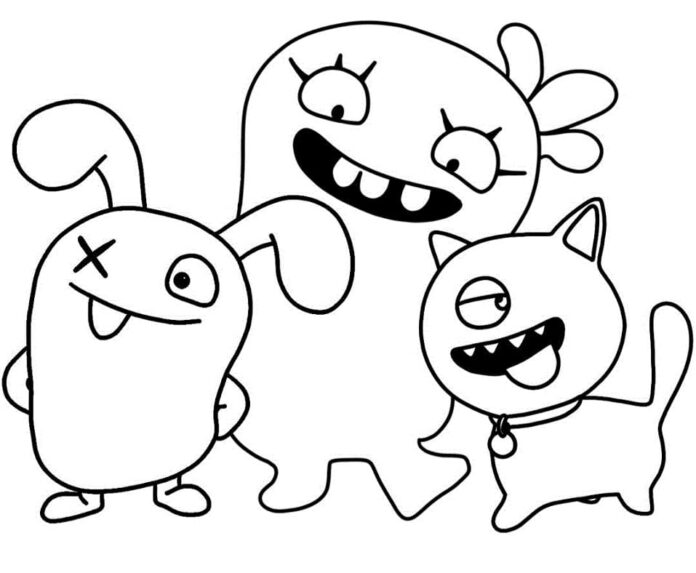 Livro para colorir personagens UglyDolls para as crianças imprimirem