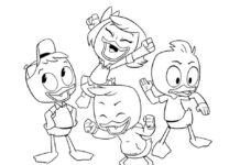 Livre de coloriage des personnages de Ducktales à imprimer