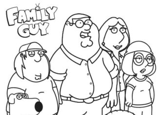 Libro da colorare I personaggi di Family Guy da stampare