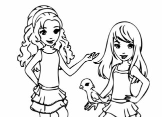 Printable Lego Friends characters coloring book for girls