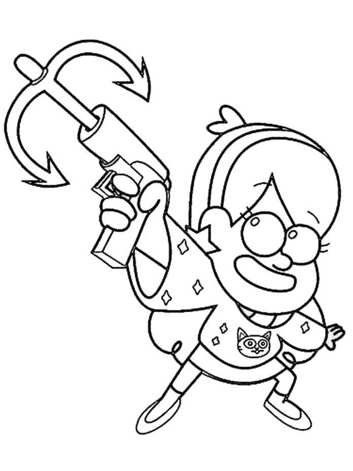 Gravity Falls livre de coloriage imprimable personnages de bande dessinée pour les garçons