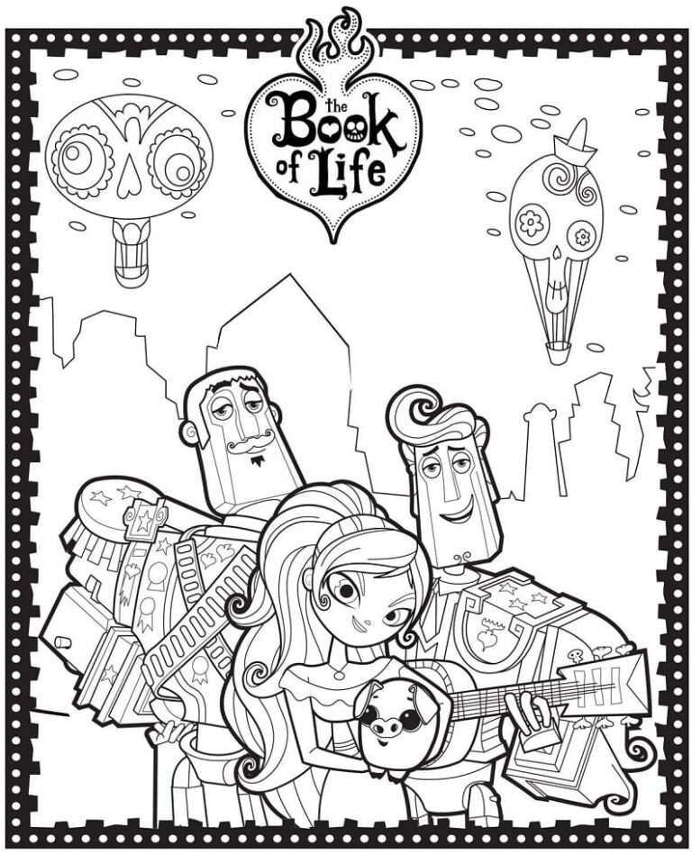 The Book of Life characters coloring book to print and online