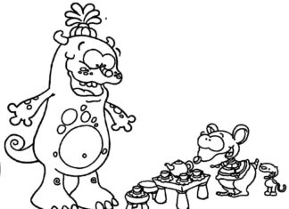 トゥピとビヌのアニメキャラクターの塗り絵が印刷可能