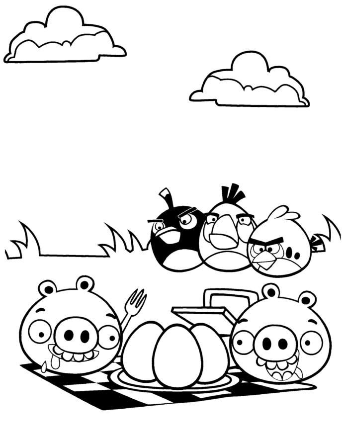 Livre de coloriage Personnages du jeu Angry birds