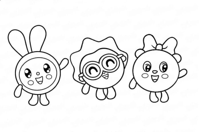 Livro colorido online BabyRiki personagens da série de TV infantil