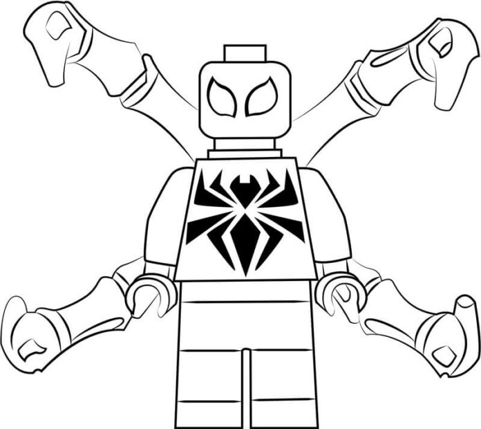 Druckfähiges Meet Lego Spiderman-Malbuch für Jungen
