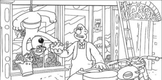 Livre à colorier "Meet the friends Wallace and Gromit" à imprimer