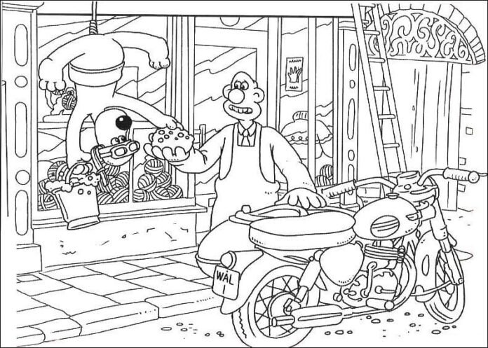 Wallace og Gromit - en farvelægningsbog til venskab, som kan udskrives