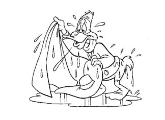 Drenched Darkwing Duck coloring book to print