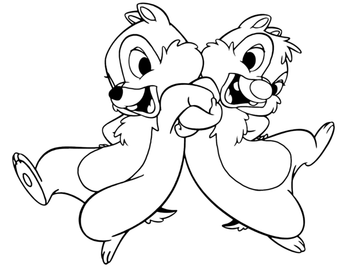 Chip and Dale friends coloring book for kids to print