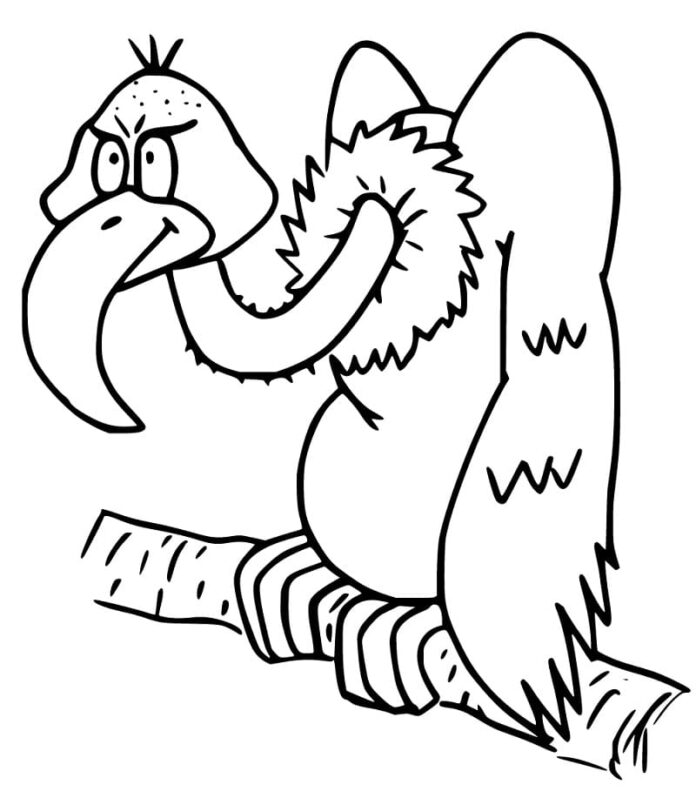 Livre de coloriage en ligne Cartoon vulture bird