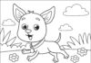 Libro da colorare online Cane chihuahua felice nel prato