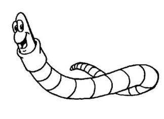 Worm coloring book for kids from cartoons for kids to print