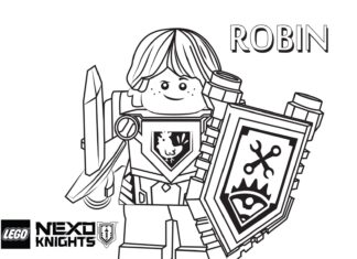 Kolorowanka Robin Hood z Nexo Knights Lego do druku