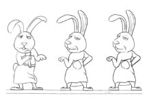 Printable Dancing Rabbits Coloring Book