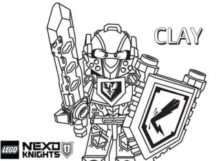 Printable Knight with shield and sword Nexo Knights coloring book