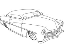 Färgbok Bil 50-talet Hot Rod att skriva ut